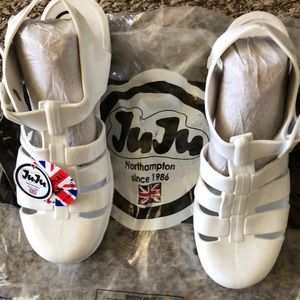 White jelly European sandals by JuJu